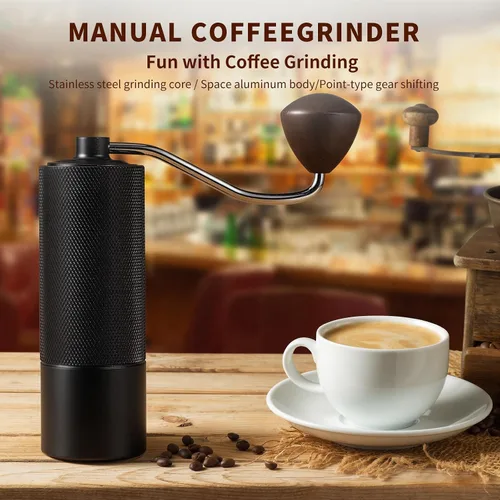Miniatura 9 de Molinillo de café manual, molinillo de café manual con capacidad de 0.88 oz con rebaba cónica de acero inoxidable CNC, ajuste interno ajustable