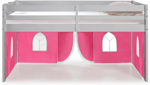 Miniatura 10 de Alaterre Furniture Jasper - Cama tipo loft tamaño individual, marco gris paloma y fondo rosa/blanco Gris (Dove Gray)