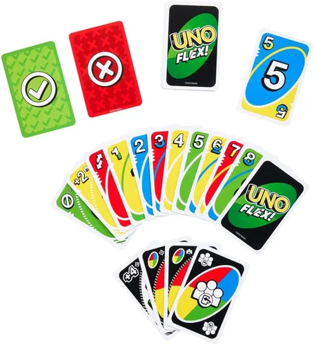 Miniatura 4 de Juego de cartas UNO Flex, juegos divertidos para adultos y noches de juegos de fiesta, de 2 a 6 jugadores