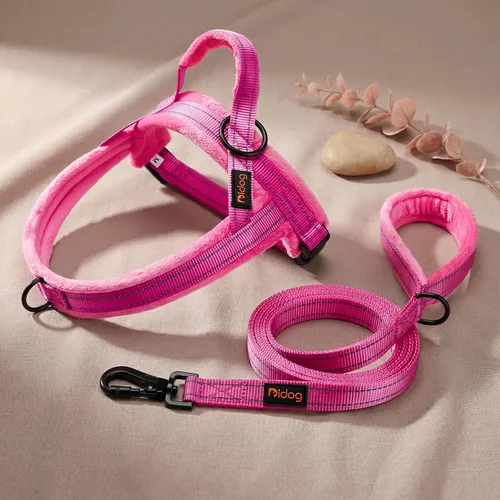 Miniatura 8 de Didog Arnés de chaleco acolchado de franela suave para perro, sin tirones, de ajuste rápido, arnés reflectante para perro, fácil para entrenar