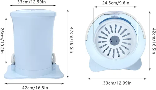 Miniatura 5 de Deshidratador manual de ropa de 12L/3.17 galones portátil, mini secadora compacta, lavadora de lavandería no eléctrica con orificio de drenaje