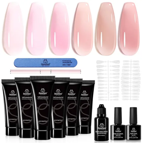 Miniatura 15 de Beetles - Juego de gel de extensión de uñas Blackberry Glaze, 12 colores, kit de gel de uñas de polietileno, para principiantes, bricolaje, hogar