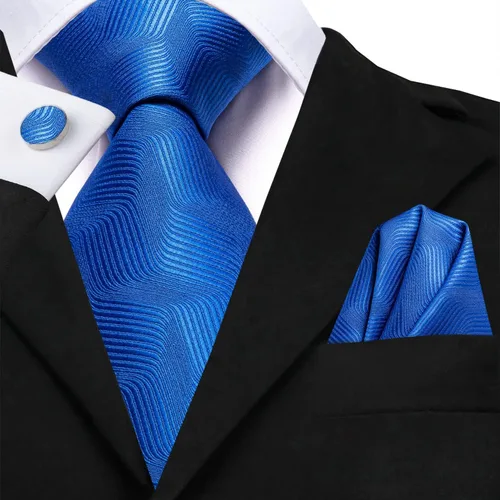 Miniatura 100 de Dubulle Corbata tejida de cachemira para hombre y gemelos de pañuelo para hombre, conjunto de gemelos para boda formal y negocios