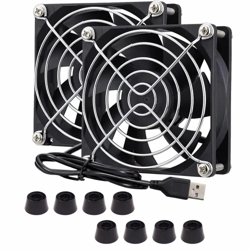 Miniatura 4 de WINSINN DC 3.150 in Ventilador USB 5V 8025 Rodamiento de bolas dual sin escobillas Enfriamiento 3.150 inx0.984 in 2PIN (paquete de 2 piezas)