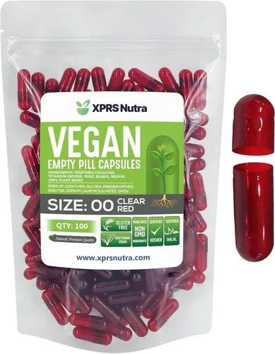 Miniatura 30 de XPRS Nutra Cápsulas vacías de tamaño 00 – 100 cápsulas veganas vacías – Pastillas vacías vegetarianas – Relleno de cápsulas vegetales DIY