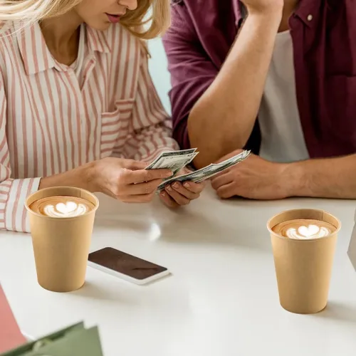 Miniatura 6 de LITOPAK Paquete de 240 unidades de tazas de papel de 12 onzas, tazas de café calientes kraft, tazas desechables para bebidas, tazas de café