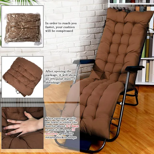 Miniatura 4 de Bucherry Cojines para Tumbona de 67 x 19 Pulgadas Cojines Suaves para Silla de Descanso Cojín para Silla de Gravedad Cojín para Sofá Almohadilla