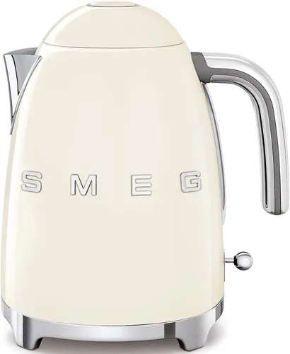 Smeg - Tetera eléctrica de estilo retro de los años 50 de 7 tazas con apagado automático, base removible e indicador de agua, KLF03CRUS, color crema