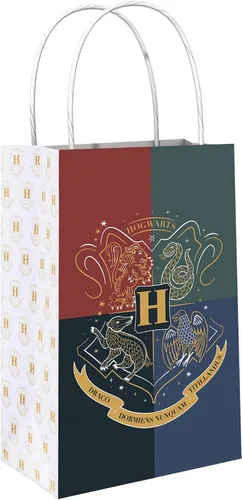 Miniatura 6 de Bolsas de papel kraft impreso, 8.25 x 5.25 x 3 pulgadas, 8 piezas, perfectas para fiestas, regalos y golosinas, unicornio encantado