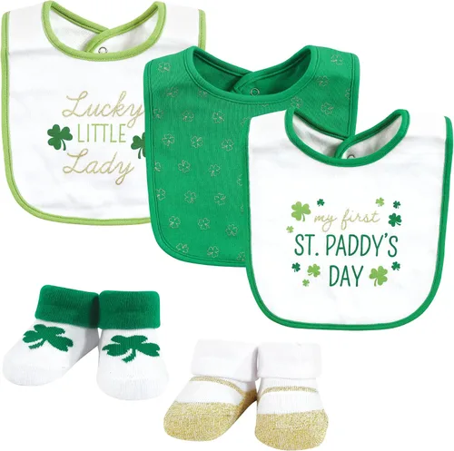 Miniatura 19 de Hudson Baby Conjunto de babero y calcetines unisex de algodón para bebé