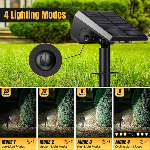 Miniatura 3 de Focos solares para exteriores, [4 unidades/118 LED] 4 modos de encendido y apagado automático, focos solares de paisaje, IP67 impermeables, luces