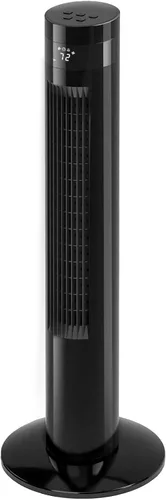 Electactic Ventilador de torre portátil eléctrico oscilante, silencioso con control remoto, ventilador de piso sin aspas, 3 modos de velocidad del
