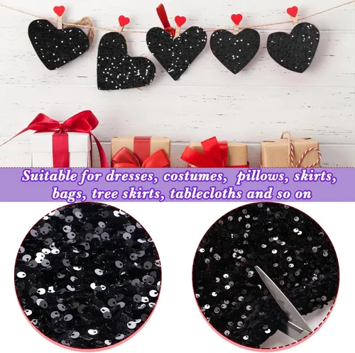 Miniatura 5 de Tela de terciopelo de lentejuelas por yarda, tela elástica brillante para coser mantel con purpurina brillante para vestido de mesa, accesorios