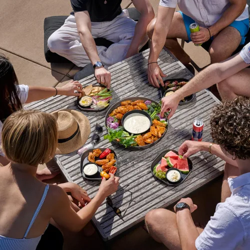 Miniatura 3 de Madesmart Dipware - Plato de comedor reutilizable, bandeja para servir aperitivos y aperitivos, sándwiches, humus, salsas, cuenco apilable