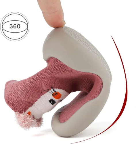 Miniatura 6 de Zapatos de calcetín para bebé, suela de goma suave, antideslizante, para interiores, para bebés, niños y niñas, zapatos de entrenamiento