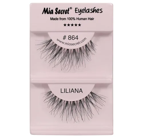 Mia Secret Demi Wispies - Pestañas postizas de estilo natural, pestañas de tira fina, banda transparente invisible, pestañas de cabello humano