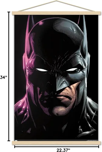 Miniatura 7 de Trends International DC Comics Batman - Póster de pared de retrato, 22.37 x 34.00 pulgadas, paquete de impresión premium y colgador de madera de haya