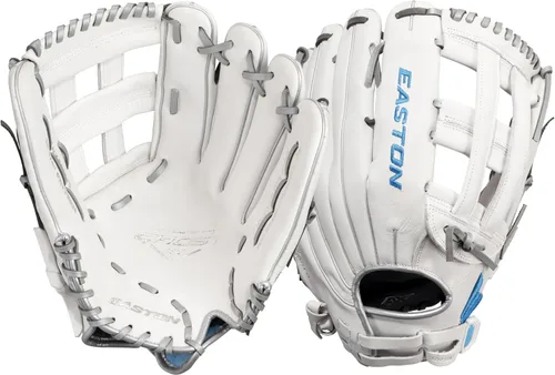 Easton | Guante de sóftbol Ghost NX Fastpitch H-Web | Blanco/Azul Eléctrico