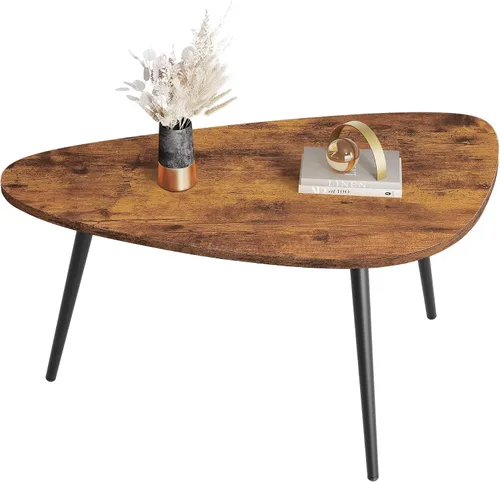 WLIVE Mesas de centro ovaladas, mesa de centro moderna para sala de estar, mesa auxiliar para espacios pequeños, oficina en casa, fácil montaje,