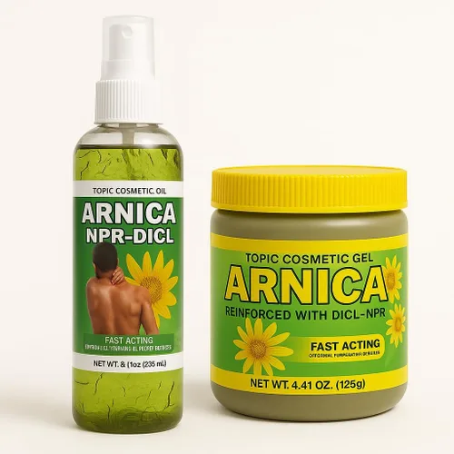 (Combo) Gel de masaje muscular con crema de árnica Pomado + Aceite corporal de árnica - Gel corporal concentrado natural para músculos,