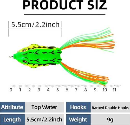 Miniatura 2 de Rikiamru Señuelos de pesca de rana suave cebo para lucio, cabeza de serpiente, trucha, agua salada, Swimbait