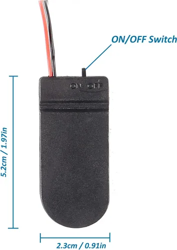 Miniatura 2 de 20 unids CR2032 titular de batería de celda de moneda titular de batería 2X CR2032 titular de batería con interruptor de encendido/apagado Negro