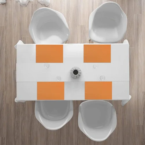 Miniatura 6 de Rectangular Placemats Set of 4, Heat Resistant Beauty Burnt Orange Printed Kitchen Dining Table Mats