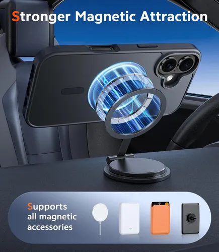 Miniatura 1726 de FNTCASE Funda para iPhone 13 Pro-Max: Fundas magnéticas transparentes compatibles con Magsafe Slim anti amarillamiento protección contra caídas