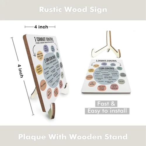 Miniatura 2 de Decoración inspiradora de oficina y trabajo, decoración rústica de madera para escritorio, regalos de salud mental, terapia, regalos de CannotControl