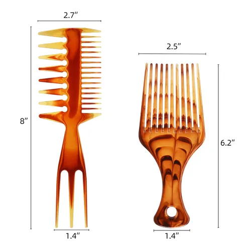 Miniatura 2 de Tbestmax 2 unids Peine de pelo Peines Cola Peines Afro Pick Pik Cepillos Afro Americano Cepillo de Pelo Peluquero