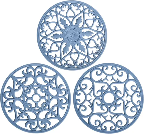 Smitchraft - Salvamanteles de silicona para platos calientes, ollas y sartenes, almohadillas antiadherentes para encimeras de cuarzo de cocina, F: