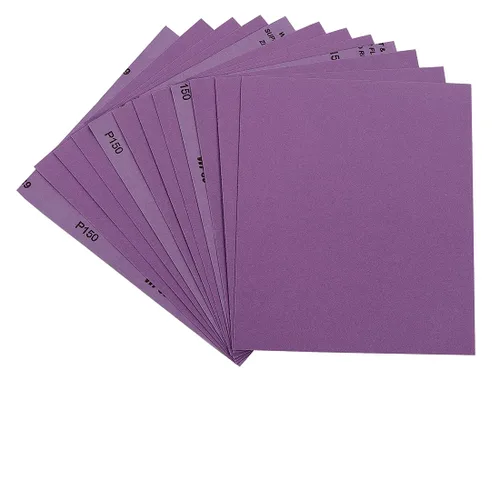 Miniatura 24 de Papel de lija de 120 granos, hojas de lija en seco o húmedo de 9 x 11 pulgadas, papel de lija abrasivo avanzado de alúmina blanca fundida