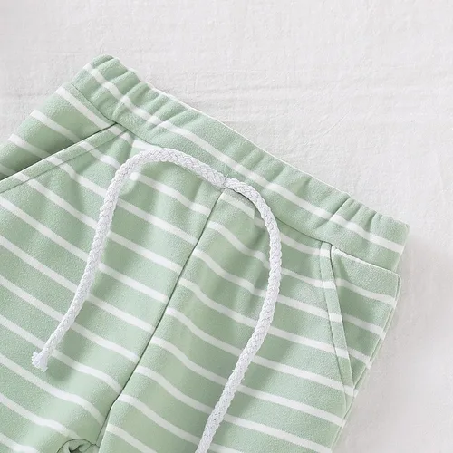 Miniatura 5 de Conjunto de sudadera para bebé niña y niña, conjunto de ropa de primavera e invierno de manga larga + pantalones a rayas, 2 piezas