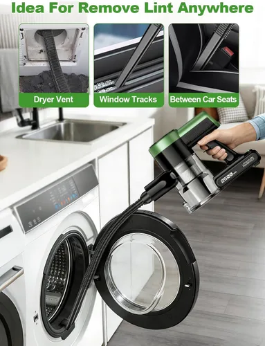 Miniatura 5 de Aspiradora inalámbrica, aspiradoras de 58 Kpa para el hogar, aspiradora de palo de 55 minutos con autoservicio y pantalla LED, antienredos y carga