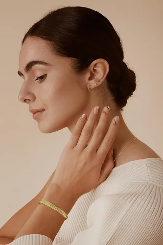 Miniatura 3 de CLASSYZINT Pulsera ajustable para mujer, chapada en oro de 14 quilates, pulsera de varias capas para mujer, pulsera abierta de oro, pulsera ancha