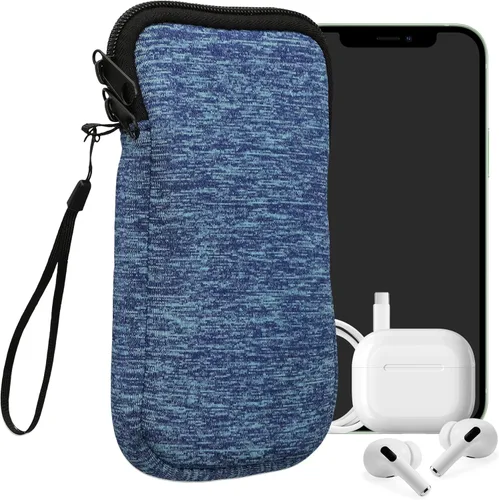 Miniatura 9 de kwmobile Funda universal para teléfono tamaño XS - 3,5/4 pulgadas - Funda de neopreno para teléfono inteligente con cremallera - Funda impermeable