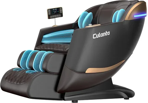 Miniatura 8 de Culanta - Silla de masaje de cuerpo completo, sillón reclinable de masaje Shiatsu de gravedad cero con pista SL, escaneado corporal, bolsas de aire