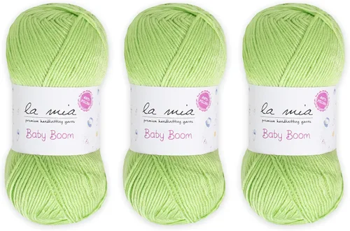 Miniatura 13 de 1 madeja La Mia Baby Boom, hilo acrílico 100% antipilling para tejer y ganchillo para tejer y ganchillo, 3.53 oz (3.5 onzas) / 820.2 ft
