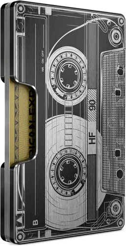 Miniatura 51 de Cartera de aluminio impresa 2.5D para hombres: clip delgado para dinero y tarjetero con barniz selectivo táctil. Bloqueo RFID mejorado, compacto