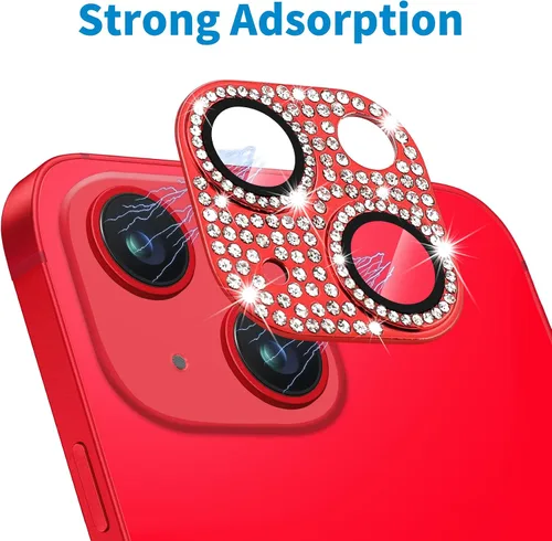 Miniatura 85 de Protector de lente de cámara diseñado para iPhone 12 Pro Max, con diamantes de imitación 3D con diamantes de imitación 9H, vidrio templado, Rosado