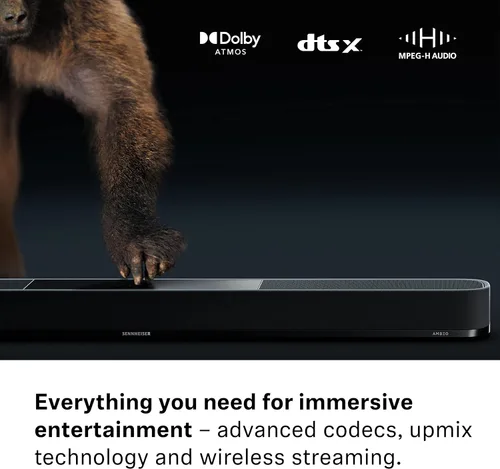 Miniatura 6 de Sennheiser AMBEO Soundbar Plus para TV y música con sonido envolvente 3D inmersivo, configuración de altavoces virtuales 7.1.4, subwoofers dobles