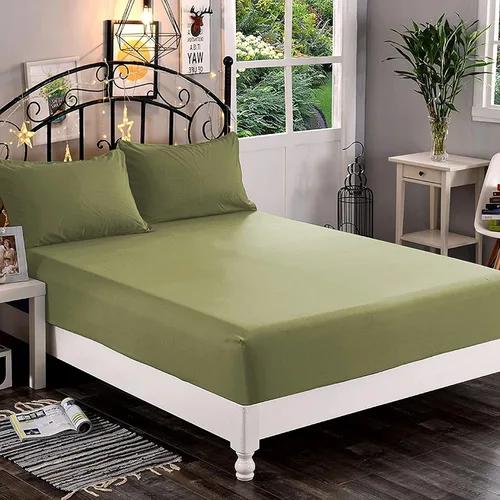 Miniatura 8 de Real juego de 3 sábanas bajeras y 2 fundas de almohada de algodón natural peinado de fibra larga, tejido de satén suave y sedoso, tamaño individual