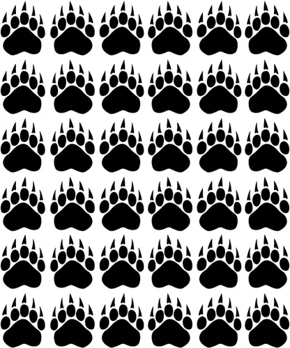 VWAQ Calcomanías de suelo con estampado de huellas de oso, calcomanías de pared para despegar y pegar, 36 unidades (negro)