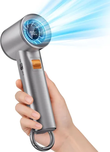 Ventilador turbo portátil de mano para exteriores, mini ventilador de bolsillo personal de mano de 5000 mAh para un potente flujo de aire de viento,