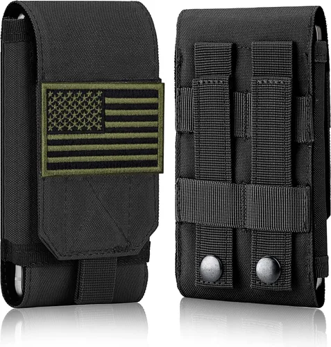 Funda táctica Molle para teléfono, bolsa resistente con parche de bandera para iPhone 17 Pro Max/17 Pro/17/16 Pro Max/16 Plus/15 Pro Max/14 Pro