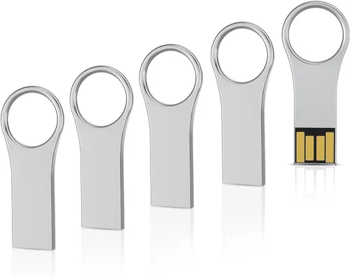Miniatura 9 de RAOYI Paquete de 5 unidades de 16GB USB 3.0, unidad flash USB mini ultra delgada con cordón - Negro