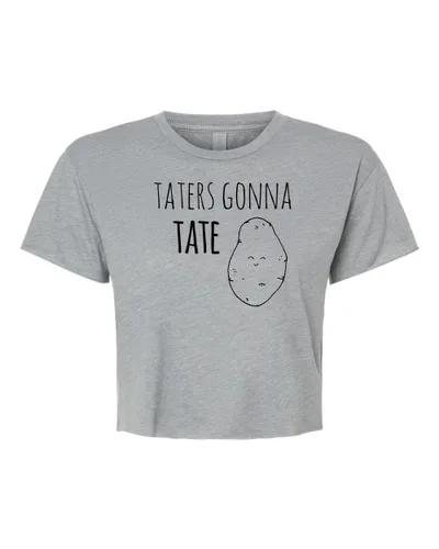 Miniatura 19 de I Walk The Lime, Cute Women's Screen Printed Crop Tee, Shirts With Sayings, Heather Gray or Gold (S, Heather Gray)