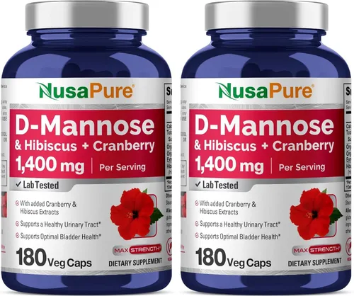 Miniatura 9 de NusaPure Complejo D-Manosa 1400 mg (con hibisco y arándano) - 180 cápsulas vegetales sin OMG y veganas