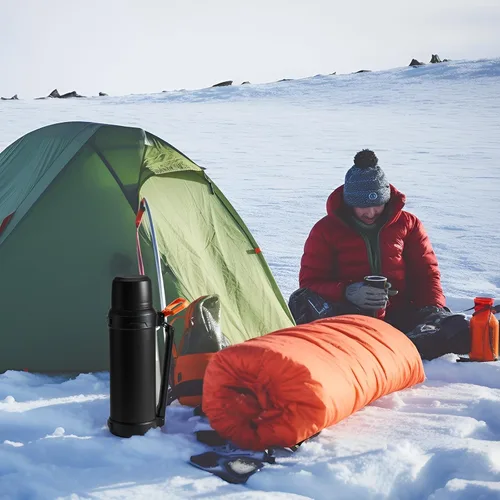 Miniatura 6 de 88oz Botella grande de termo para café para viajes, botella de agua de acero inoxidable aislada de 2500ml con taza y asa, jarra de agua para bebidas