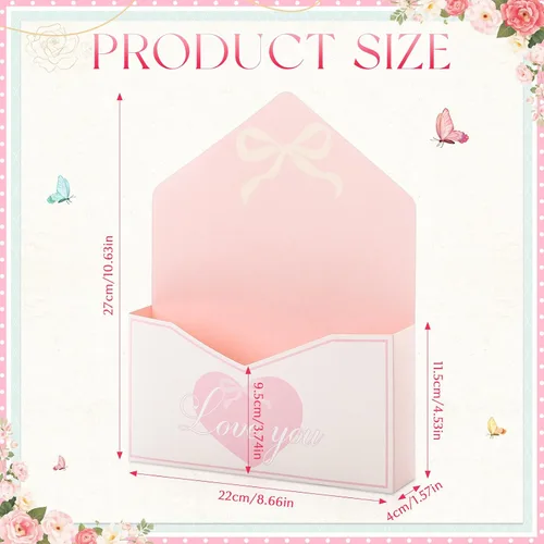 Miniatura 2 de Geyee 10 cajas sobre para ramo de floristería de graduación clase de 2026, ramo de flores de corazón rosa, embalaje de papel de regalo, bolsas